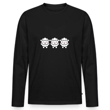 Schaf - Männer Premium Bio Langarmshirt - Schwarz - Vorne - Nico (187cm)