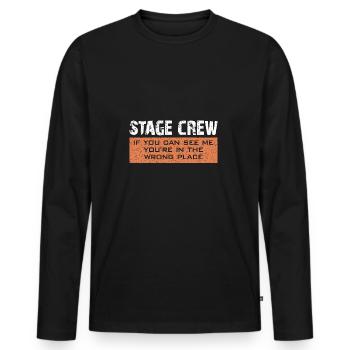 Stage Crew | Stagehand | Roadie - Men's Premium Organic Long Sleeve Shirt - black - Front - Nico (187cm)