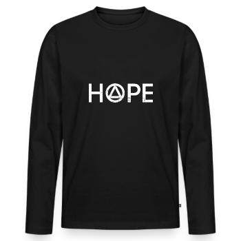 Alcoholics Anonymous I Sobriety Recovey I I Hope - Men's Premium Organic Long Sleeve Shirt - black - Front - Nico (187cm)