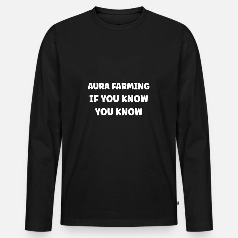 Aura-Farming - Männer Premium Bio Langarmshirt - Schwarz