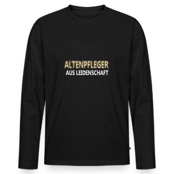 Altenpfleger - Männer Premium Bio Langarmshirt - Schwarz - Vorne - Nico (187cm)