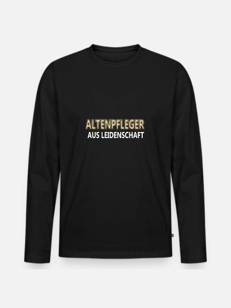 Altenpfleger - Männer Premium Bio Langarmshirt - Schwarz