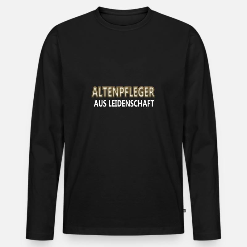 Altenpfleger - Männer Premium Bio Langarmshirt - Schwarz