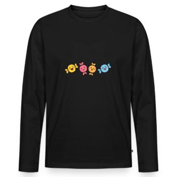 candy - Men's Premium Organic Long Sleeve Shirt - black - Front - Nico (187cm)