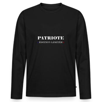 Patriote - T-shirt manches longues Premium bio Homme - noir - Devant - Nico (187cm)