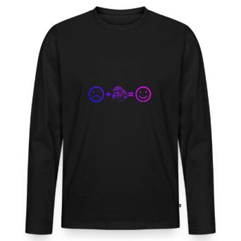 Cyclistes Femmes Cyclisme VTT Vélo de montagne - T-shirt manches longues Premium bio Homme - noir - Devant - Nico (187cm)