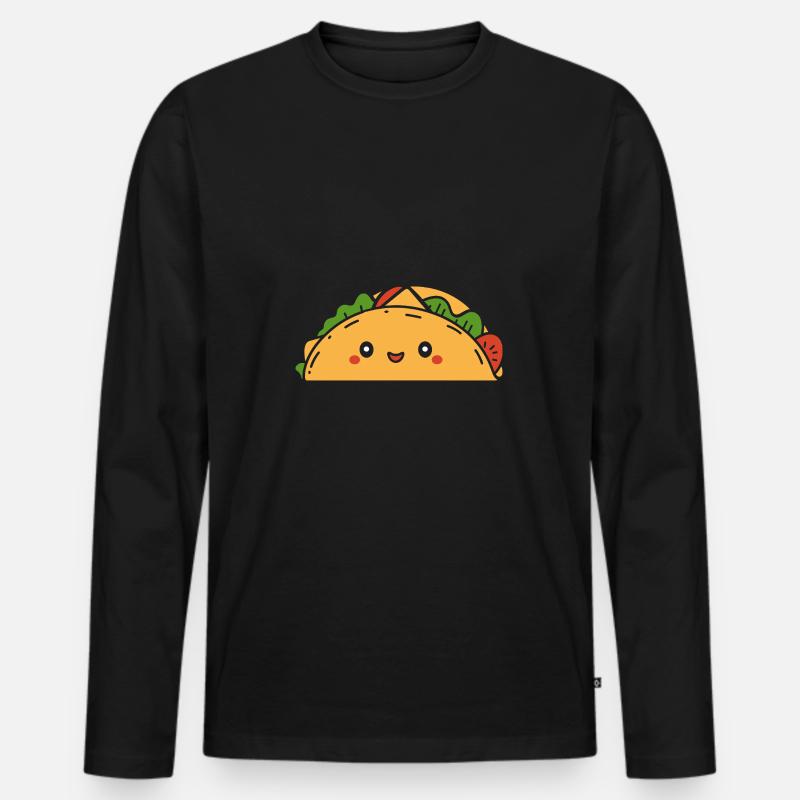 Tacos - Männer Premium Bio Langarmshirt - Schwarz