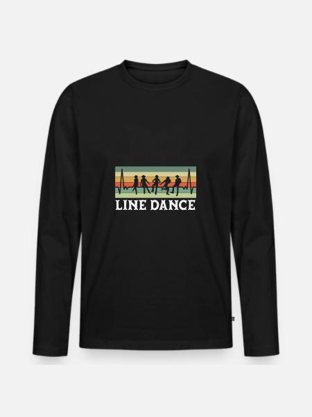 Line Dance Music - Men's Premium Organic Long Sleeve Shirt - black