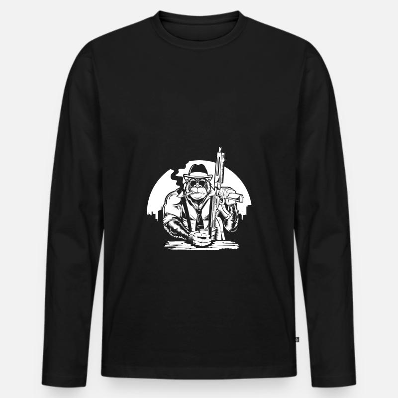 Mafia Gorilla W - Männer Premium Bio Langarmshirt - Schwarz