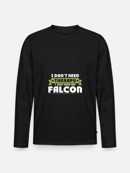 Falconry Therapy Saying - Men's Premium Organic Long Sleeve Shirt - black