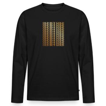 Vieux mais doré - T-shirt manches longues Premium bio Homme - noir - Devant - Nico (187cm)