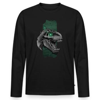 Thunderous Roar: Allosaurus Dominance - Men's Premium Organic Long Sleeve Shirt - black - Front - Nico (187cm)