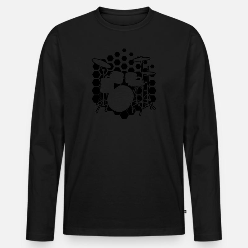 Drummer Drums Drumming - Men's Premium Organic Long Sleeve Shirt - black
