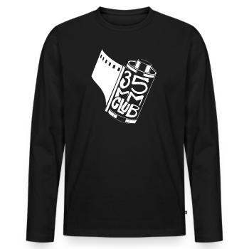 35mm film - Men's Premium Organic Long Sleeve Shirt - black - Front - Nico (187cm)
