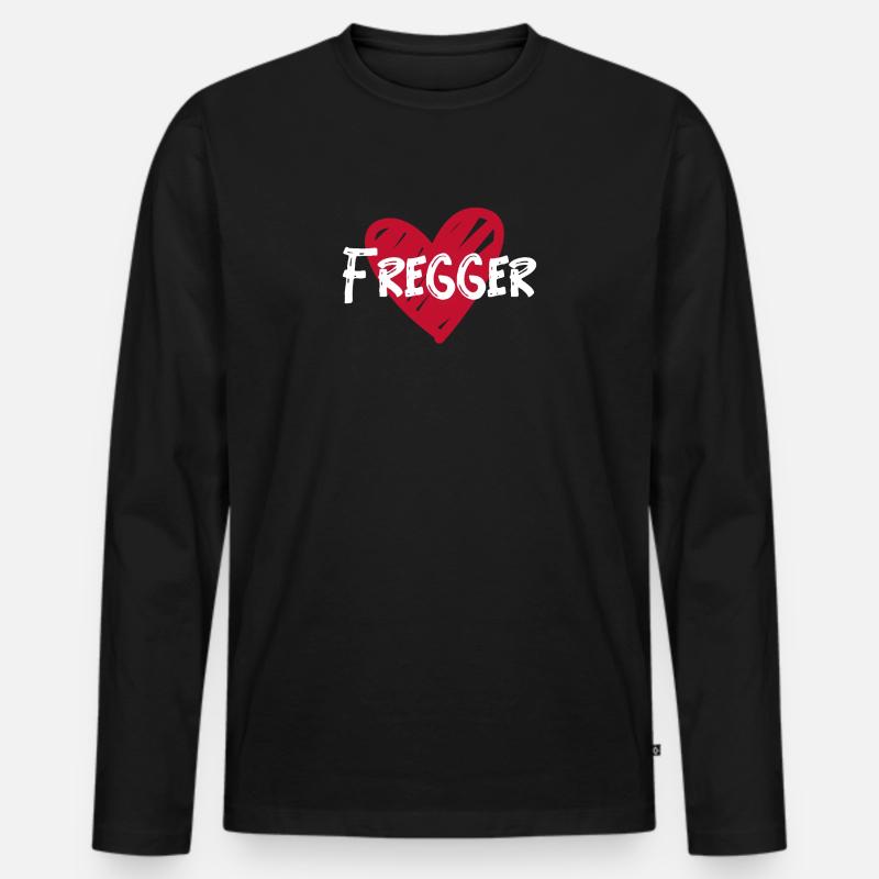 Fregger - Männer Premium Bio Langarmshirt - Schwarz