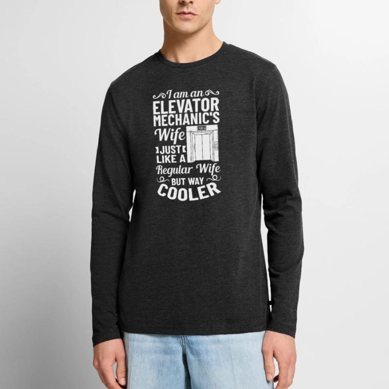 Elevator Elevator System Technician Woman Elevator Elevator Men's Premium Organic Long Sleeve Shirt