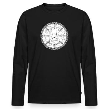 WoodMonsterW - Men's Premium Organic Long Sleeve Shirt - black - Front - Nico (187cm)
