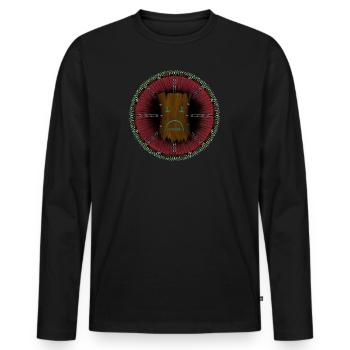 WoodMonster - Men's Premium Organic Long Sleeve Shirt - black - Front - Nico (187cm)