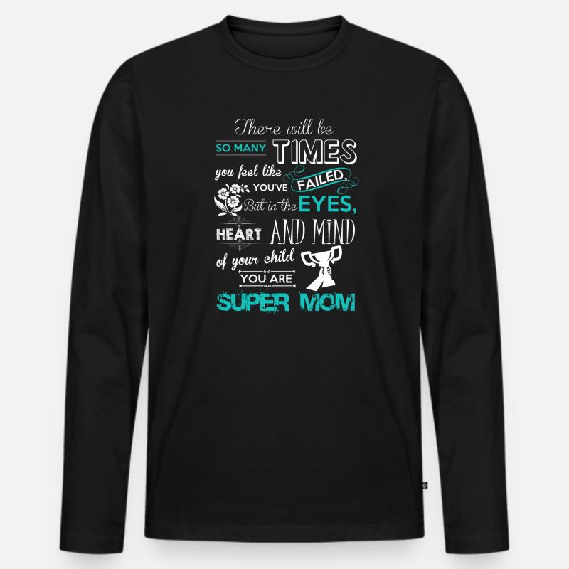 super mom - Männer Premium Bio Langarmshirt - Schwarz