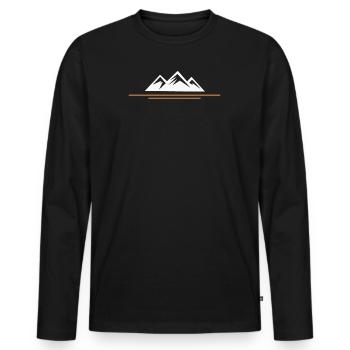 Berg fühlen - Männer Premium Bio Langarmshirt - Schwarz - Vorne - Nico (187cm)