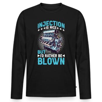 L’injection est agréable mais je préfère être soufflé 15 - T-shirt manches longues Premium bio Homme - noir - Devant - Nico (187cm)