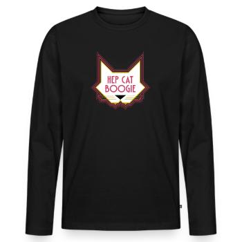 Hep Cat Boogie - Männer Premium Bio Langarmshirt - Schwarz - Vorne - Nico (187cm)