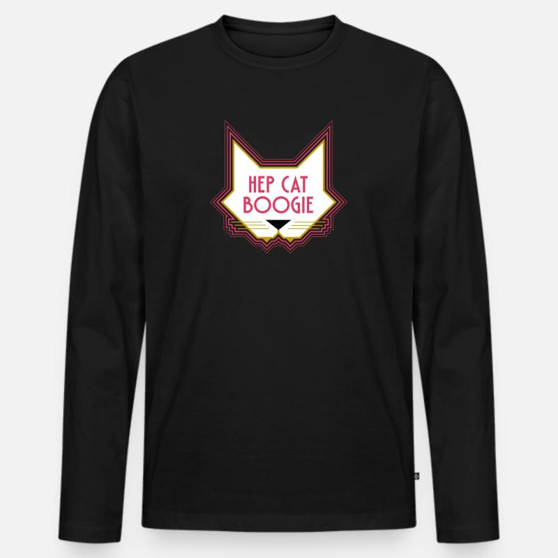 Hep Cat Boogie - Männer Premium Bio Langarmshirt - Schwarz