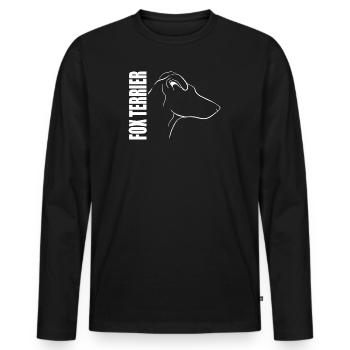 FOX TERRIER poil court en forme de chien motif Wilsigns - T-shirt manches longues Premium bio Homme - noir - Devant - Nico (187cm)
