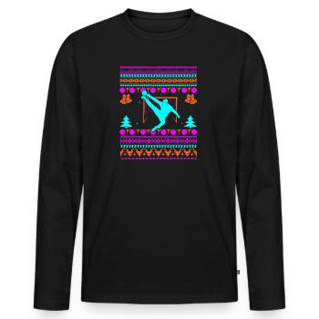 Handball player Ugly Christmas handball goalkeeper - Men's Premium Organic Long Sleeve Shirt - black - Front - Nico (187cm)