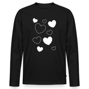 Saint-Valentin, Saint-Valentin, Saint-Valentin - T-shirt manches longues Premium bio Homme - noir - Devant - Nico (187cm)