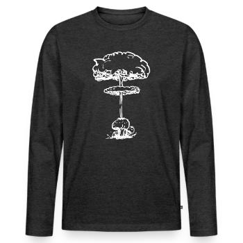 Nuklearer Pollenpilz (weiß) - Männer Premium Bio Langarmshirt - Anthrazit meliert - Vorne - Nico (187cm)
