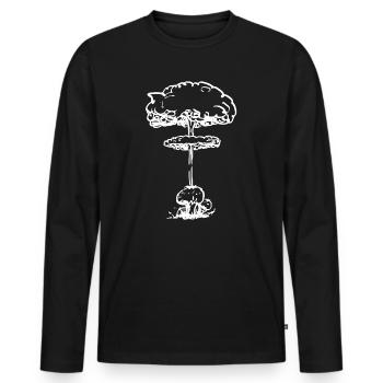 Nuklearer Pollenpilz (weiß) - Männer Premium Bio Langarmshirt - Schwarz - Vorne - Nico (187cm)
