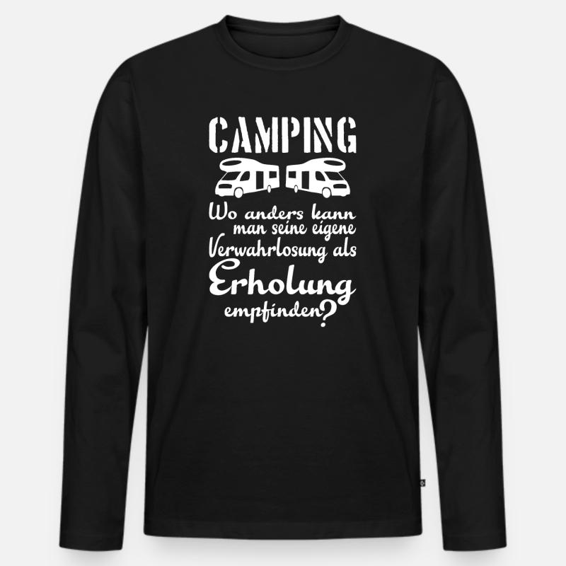 Camping Erholung - Männer Premium Bio Langarmshirt - Schwarz