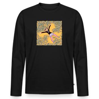 Millionnaire - T-shirt manches longues Premium bio Homme - noir - Devant - Nico (187cm)
