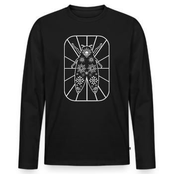 ZIKADE - Männer Premium Bio Langarmshirt - Schwarz - Vorne - Nico (187cm)