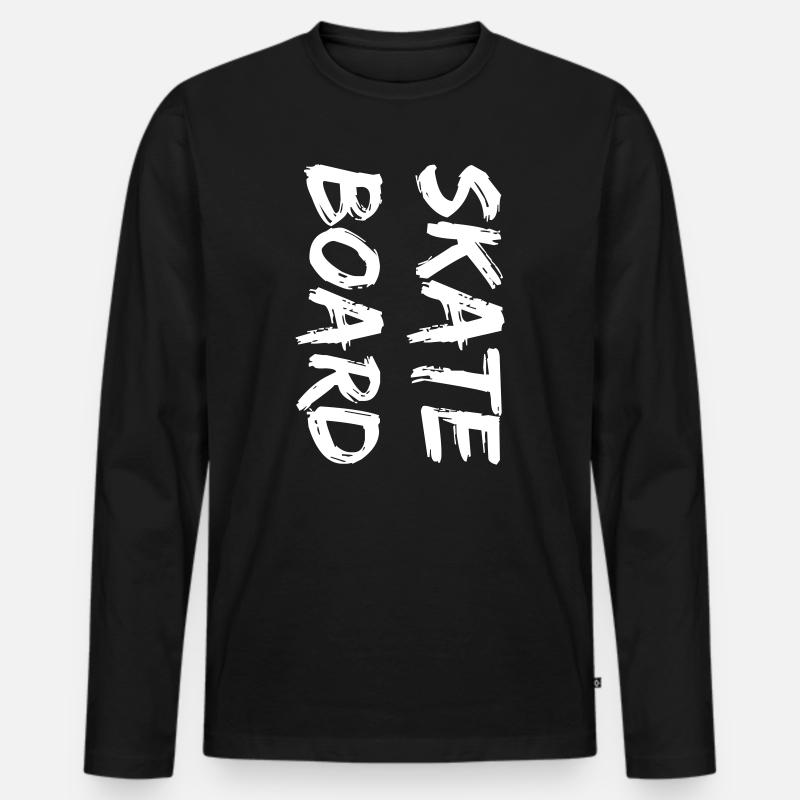 SKATE - Männer Premium Bio Langarmshirt - Schwarz