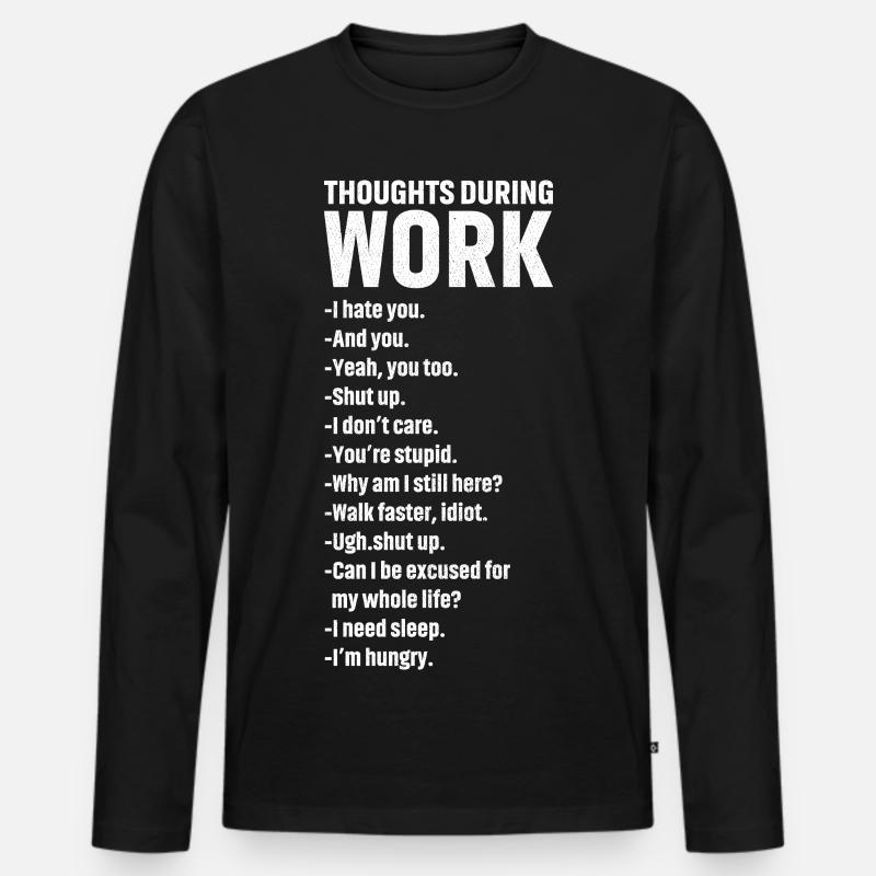 thoughts during work - Männer Premium Bio Langarmshirt - Schwarz