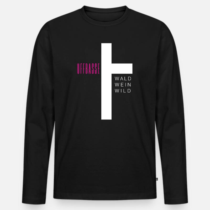 Johannis kreuz - Männer Premium Bio Langarmshirt - Schwarz