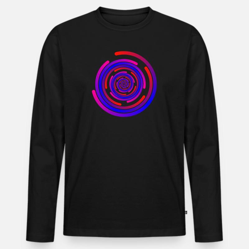 crazy circles - Männer Premium Bio Langarmshirt - Schwarz