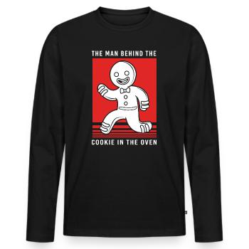 Futurs papas, futurs pères - T-shirt manches longues Premium bio Homme - noir - Devant - Nico (187cm)