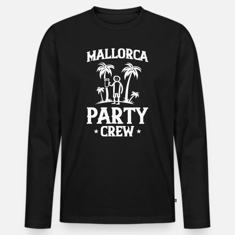 Mallorca Party Crew - Männer Premium Bio Langarmshirt - Schwarz