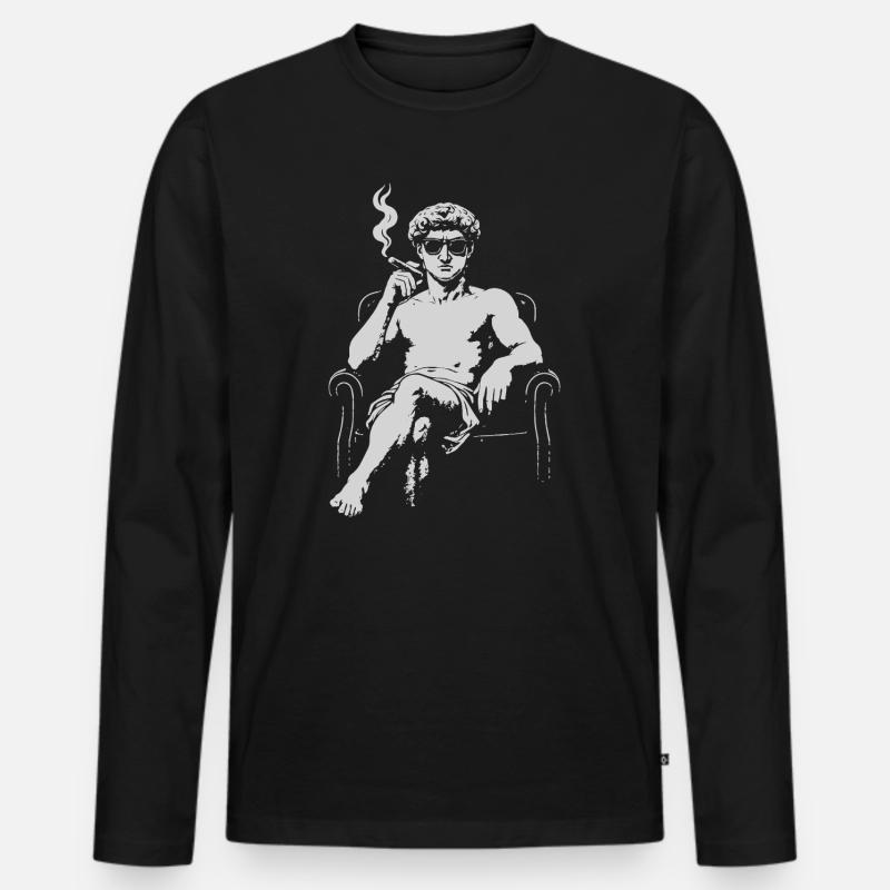 David Michalengelo als Mafia-Ikone - Männer Premium Bio Langarmshirt - Schwarz