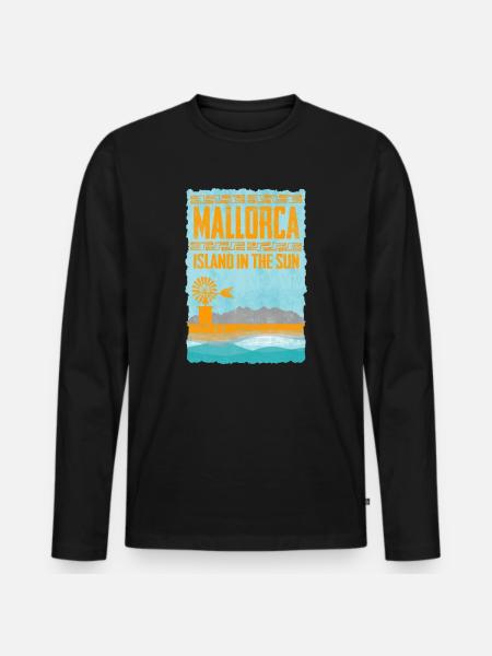 Mallorca island in the sunshine - Men's Premium Organic Long Sleeve Shirt - black