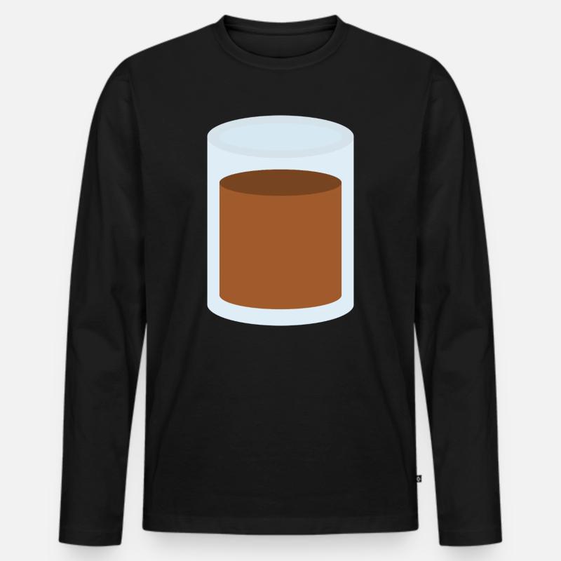 Kaffeeglas - Männer Premium Bio Langarmshirt - Schwarz