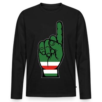 Tschetschenien Flagge Nummer 1 - Männer Premium Bio Langarmshirt - Schwarz - Vorne - Nico (187cm)