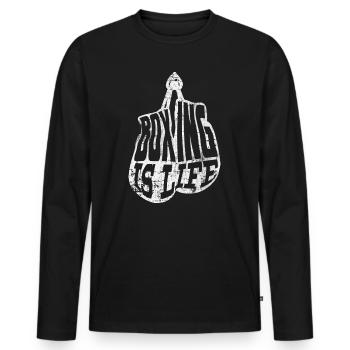 Boxing Glove Boxing - Men's Premium Organic Long Sleeve Shirt - black - Front - Nico (187cm)