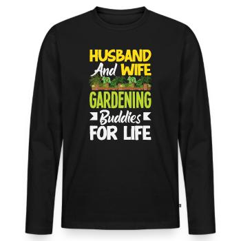 Garden & Plant Lovers Gifts - Men's Premium Organic Long Sleeve Shirt - black - Front - Nico (187cm)