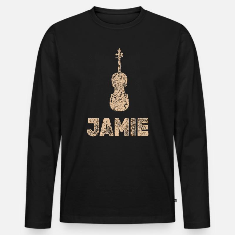 Jamie als Bratsche - Männer Premium Bio Langarmshirt - Schwarz