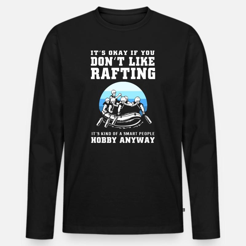 Rafting Kajakfahren Kajak Paddelboot - Männer Premium Bio Langarmshirt - Schwarz