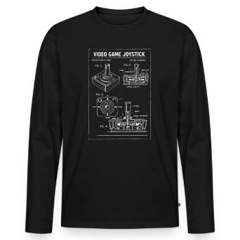 Retro-Joystick-Bauplan - Männer Premium Bio Langarmshirt - Schwarz - Vorne - Nico (187cm)